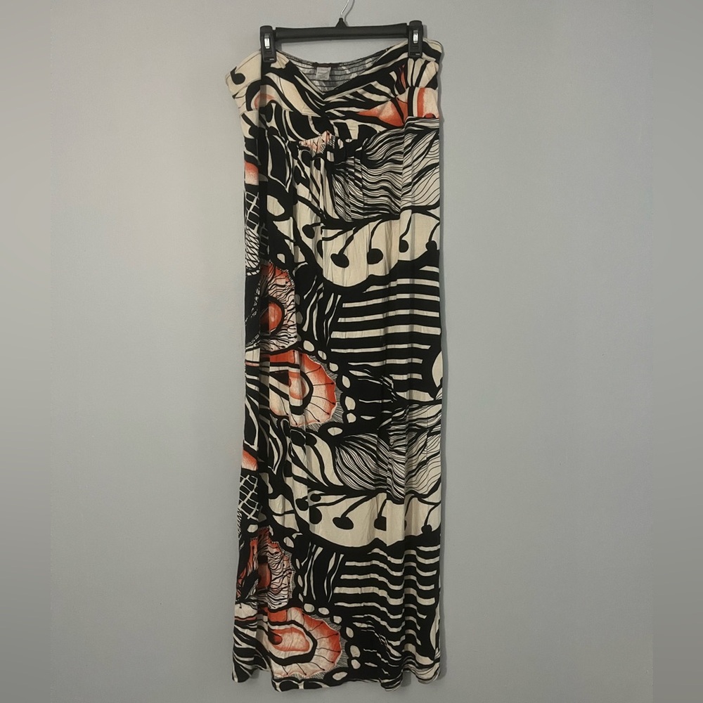 Mark. Strapless Sun Dress beach cover up black white orange size xxl